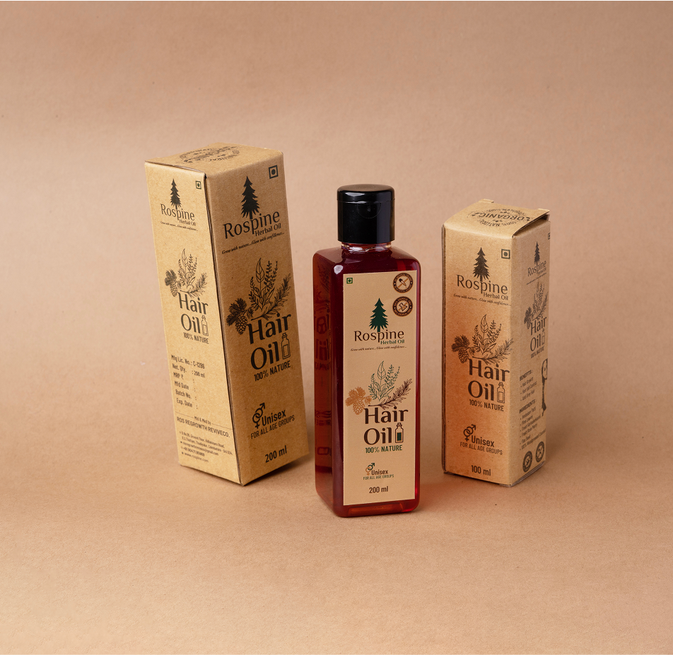 Herbal Hair Oil Products with Eco-friendly Packaging